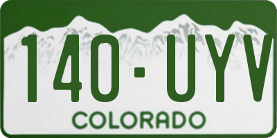 CO license plate 140UYV