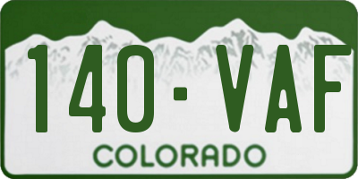 CO license plate 140VAF