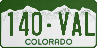 CO license plate 140VAL