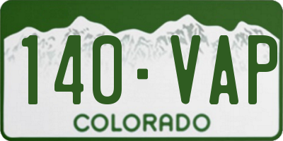 CO license plate 140VAP