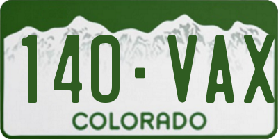 CO license plate 140VAX