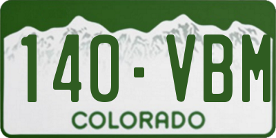 CO license plate 140VBM