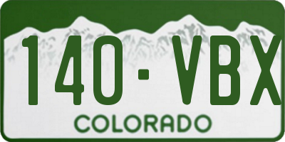 CO license plate 140VBX