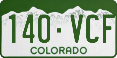 CO license plate 140VCF