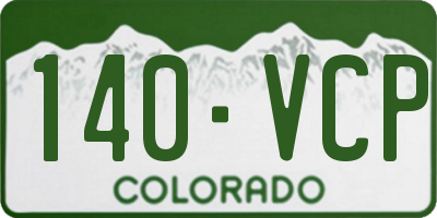 CO license plate 140VCP