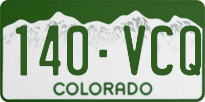 CO license plate 140VCQ