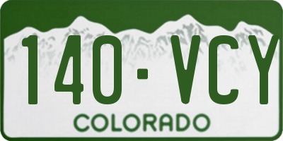 CO license plate 140VCY