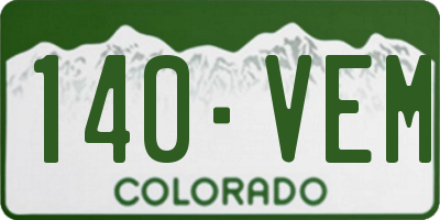 CO license plate 140VEM