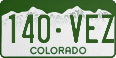 CO license plate 140VEZ