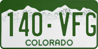 CO license plate 140VFG