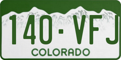 CO license plate 140VFJ