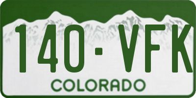 CO license plate 140VFK
