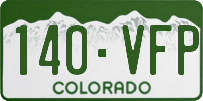 CO license plate 140VFP