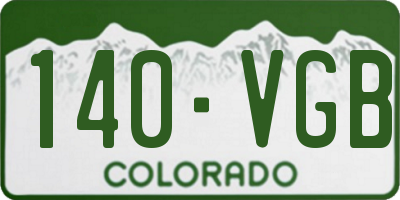 CO license plate 140VGB