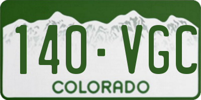 CO license plate 140VGC