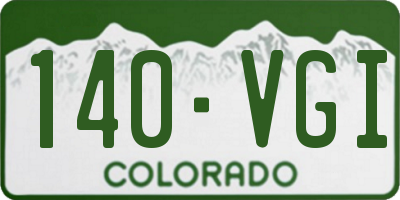 CO license plate 140VGI