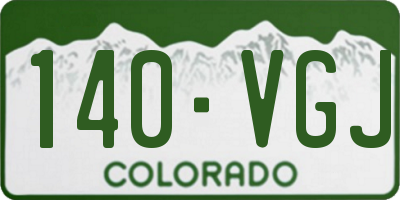 CO license plate 140VGJ