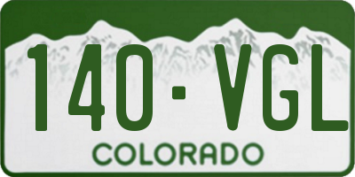 CO license plate 140VGL
