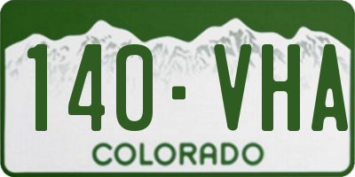 CO license plate 140VHA
