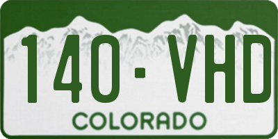 CO license plate 140VHD