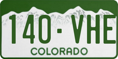 CO license plate 140VHE