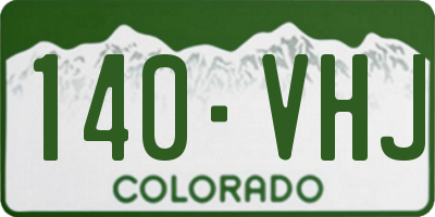 CO license plate 140VHJ