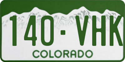CO license plate 140VHK