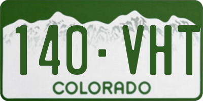 CO license plate 140VHT