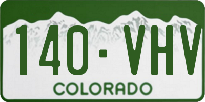 CO license plate 140VHV
