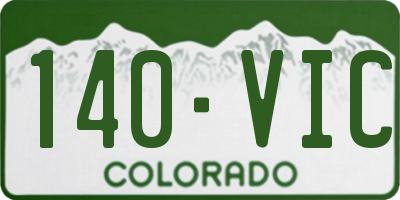 CO license plate 140VIC