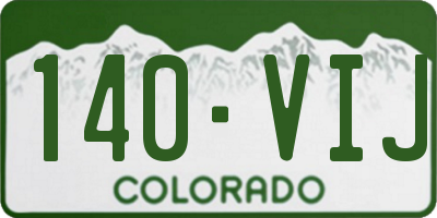 CO license plate 140VIJ