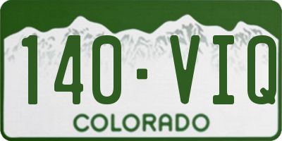 CO license plate 140VIQ