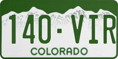 CO license plate 140VIR