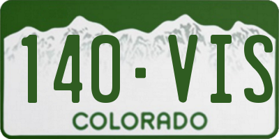 CO license plate 140VIS