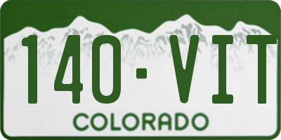 CO license plate 140VIT