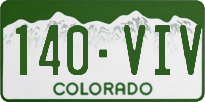 CO license plate 140VIV