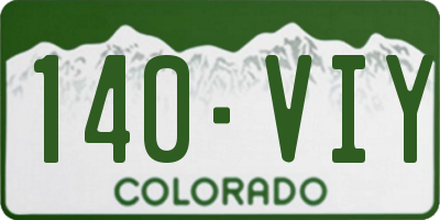 CO license plate 140VIY