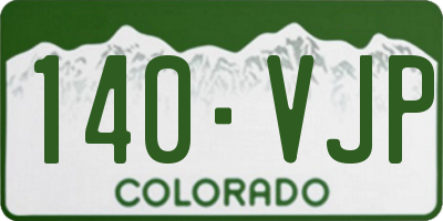 CO license plate 140VJP
