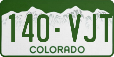 CO license plate 140VJT