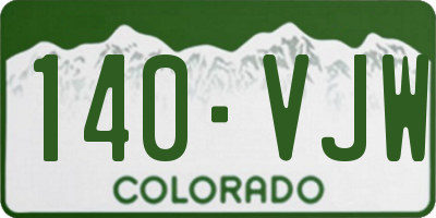 CO license plate 140VJW