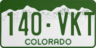 CO license plate 140VKT