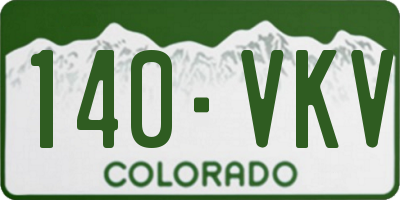CO license plate 140VKV