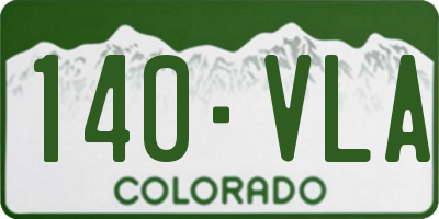 CO license plate 140VLA