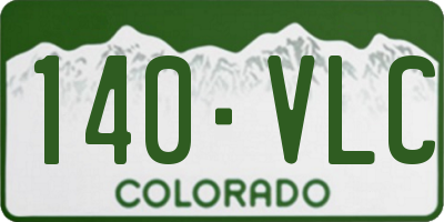 CO license plate 140VLC