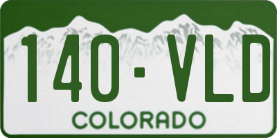 CO license plate 140VLD