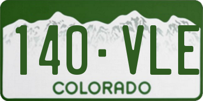 CO license plate 140VLE