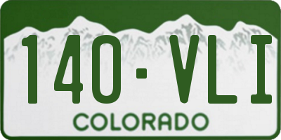 CO license plate 140VLI