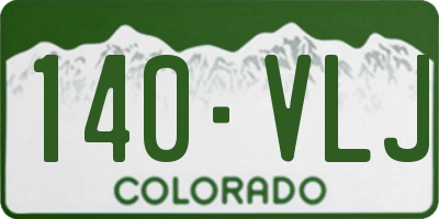 CO license plate 140VLJ