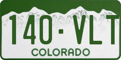 CO license plate 140VLT