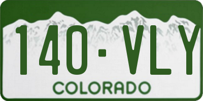 CO license plate 140VLY